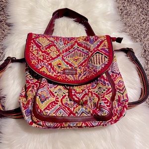 Sakroots Convertible Backpack in Red Brave Beauty